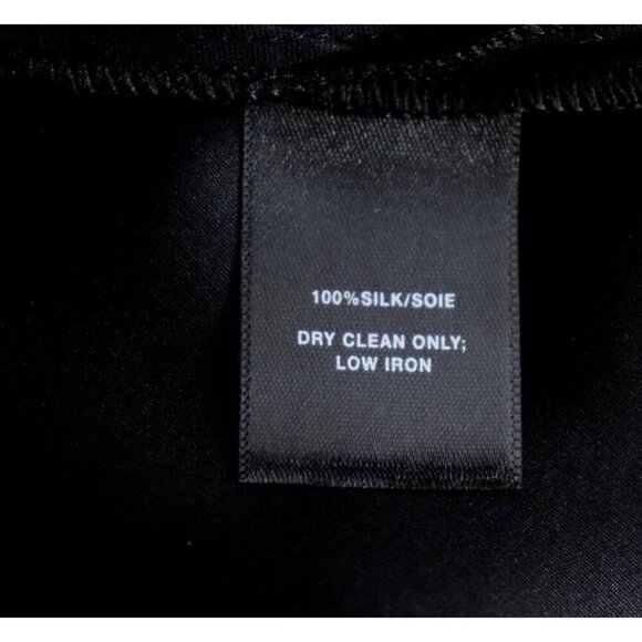 Lafayette 148 Women's Large Black Silk Blouse Top Slit V-Neck Long Sleeve Tunic - Picture 4 of 6